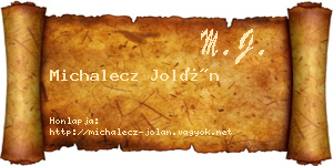 Michalecz Jolán névjegykártya