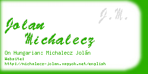 jolan michalecz business card